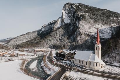 Winterlicher Ausblick auf Au im Bregenzerwald.